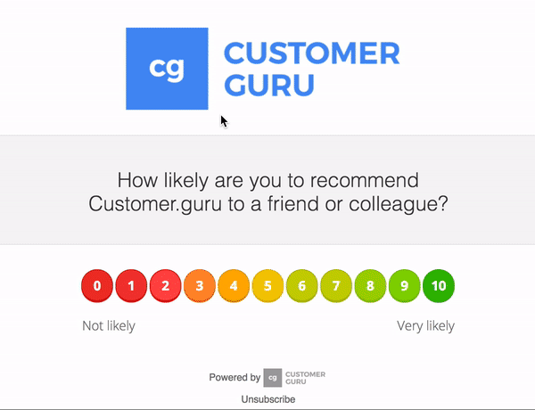 Customer.guru survey demo